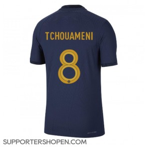 Frankrike Aurelien Tchouameni #8 Hemma Matchtröja VM 2022 Kortärmad